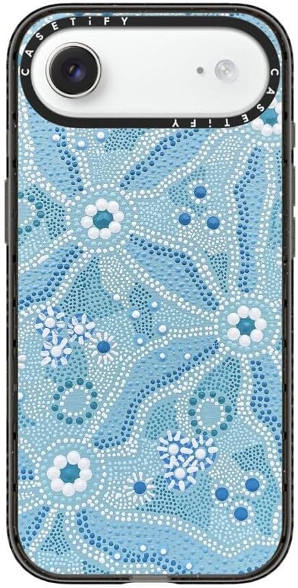 CASETiFY Impact iPhone Air Case [Slim/Compatible with Magsafe / 8.2 ft. 4X Military Grade Drop Protection] - Nadyung (Water) - Aboriginal Art - Clear Black