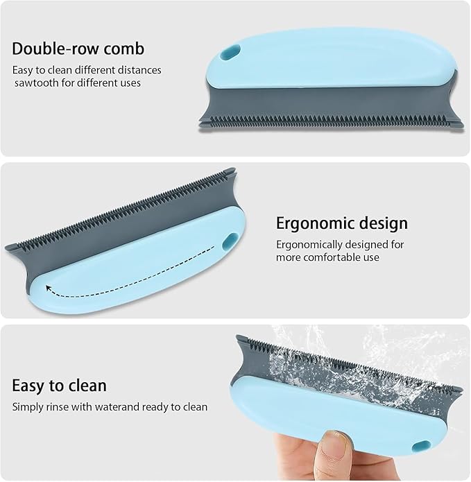 5 Pack Pet Hair Remover, Portable Dog Cat Hair Remover, Lint Remover, Reusable Pet Hair Removal Tool, Lint Shaver Cleaner Pro, Carpet Scraper for Couch Furniture, Blanket, Clothing, Carpet, Rugs