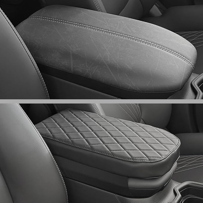 RAV4 Center Console Cover/Pad Fit 2019-2023 2024 2025 2026,Faux Leather Toyota RAV4 Armrest Mat,Ergonomic Support Cushion,Console Protector,Waterproof Wear-Resistant Scratch-Resistant