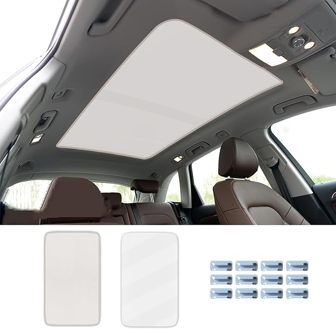 Sunshade Roof Compatible with Audi Q5 2009-2017 SUV, Foldable Glass Roof Sun Shade, UV Protection Heat Insulation Sunroof Shade with Storage Bag