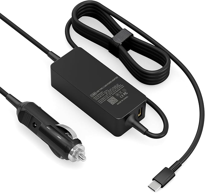 100W Laptop Car Charger USB C Car Charger for Dell Latitude/Precision/XPS, Compatible MacBook Pro/Air,HP Spectre/Elitebook,Samsung Galaxy,Asus,acer,Lenovo ThinkPad/Yoga/Idea Car Laptop Charger
