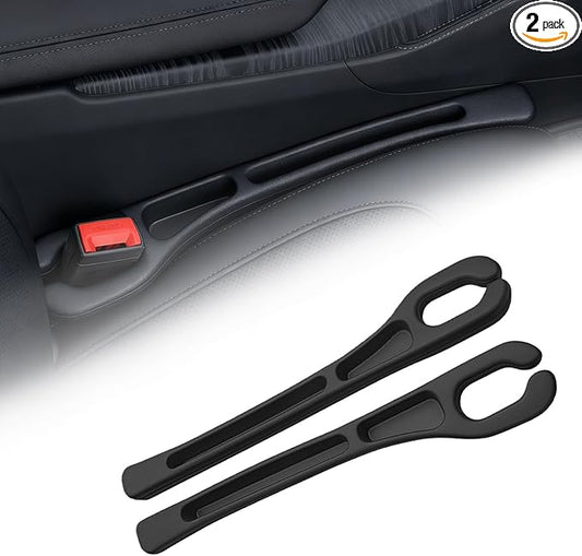 2 Pack Car Seat Gap Filler, Anti-Drop Seat Gap Filler Organizer with Storage Slot, Universal Car Accessories for Vehicle, Auto, Truck, SUV, Black