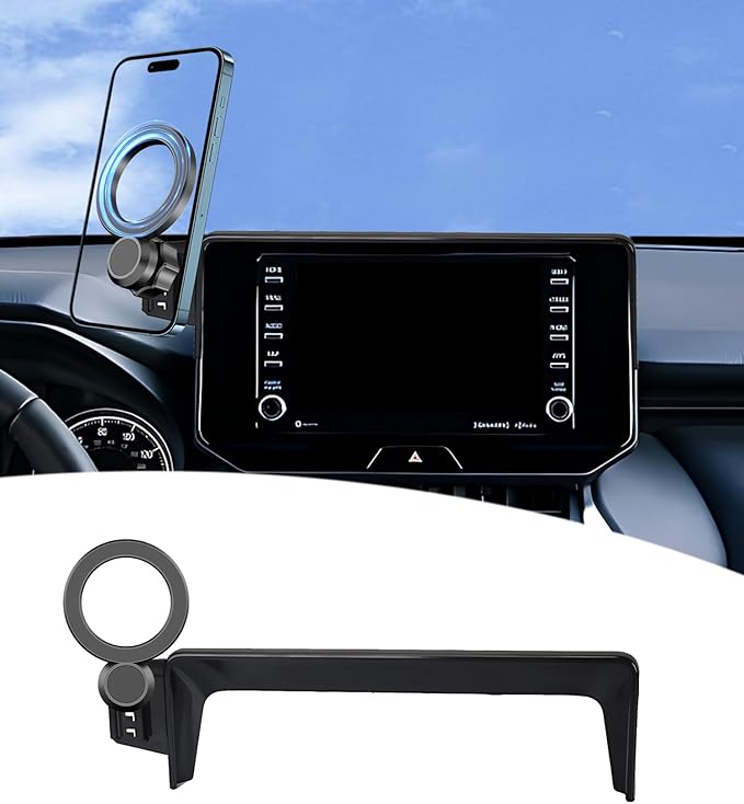 Magnetic Car Phone Mount for 2021 2022 2023 2024 Toyota Venza Accessories, for MagSafe Strong Magnets Cell Phone Holder 8-Inch Screen Cradles, with Portable Phone Gripper 360° Rotation