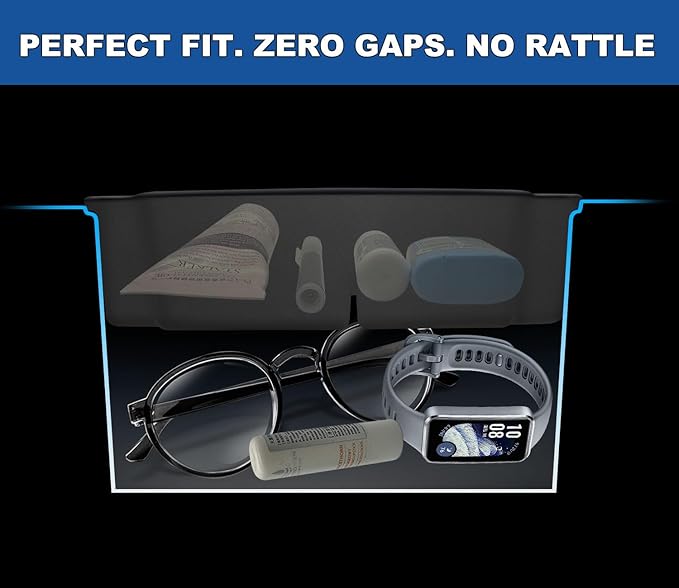 2026 Upgrade Center Console Organizer fit for 2025 2026 Ford Bronco 4 Door Bronco Center Console Storage with Rubber Mats for Ford Bronco 2025+ Storage Accessories|Not for 2 Dooor/Manual/Sport Model|