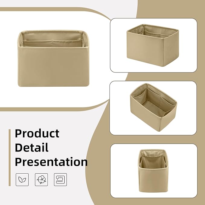 DGAZ Silk Purse Organizer Insert Fits LV Speedy 16/20/25/30/35/40/45 bags，Silky Smooth Bag Organizer，Luxury Handbag & Tote Shaper(S2 trench,SP35)