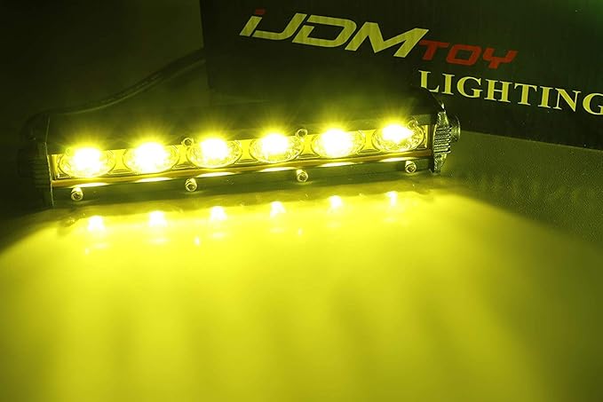 iJDMTOY Amber Yellow 18W High Power LED Daytime Running Light Kit w/Relay Wire Harness, Universal Fit Compatible with Car, Truck, SUV, etc