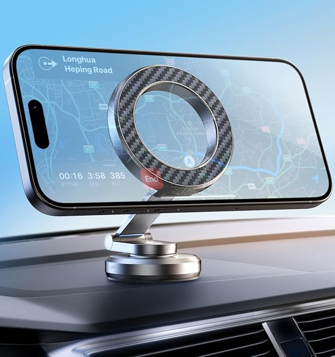 JUHOO Upgrade Phone Holder for car Magnetic rotatable and Retractable car Phone Holder Mount Dashboard Mount Fit for iPhone 15 14 13 12 Pro Max Plus Mini & All Smartphone