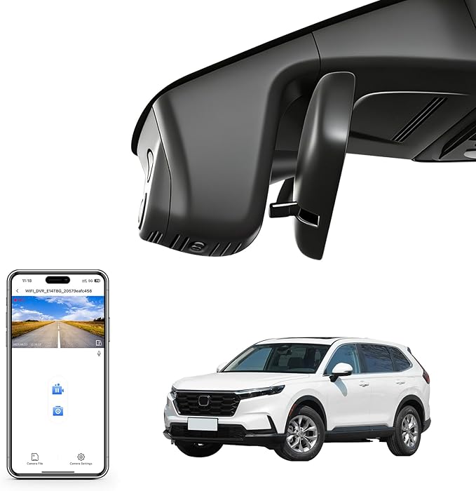 Mangoal 4K Honda CRV Dash Cam Custom fit for Gen6 CR-V & CR-V Hybrid 2023-2026(Black)(Model B), Integrated OEM Look, UHD 2160P Video, WiFi & App, 64GB Card