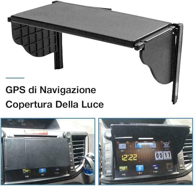 AOLI Anti Glare Car Dash Radio Sun Shade GPS Navigation Hood Cap Universal 5.5-10 Hood Black Medium