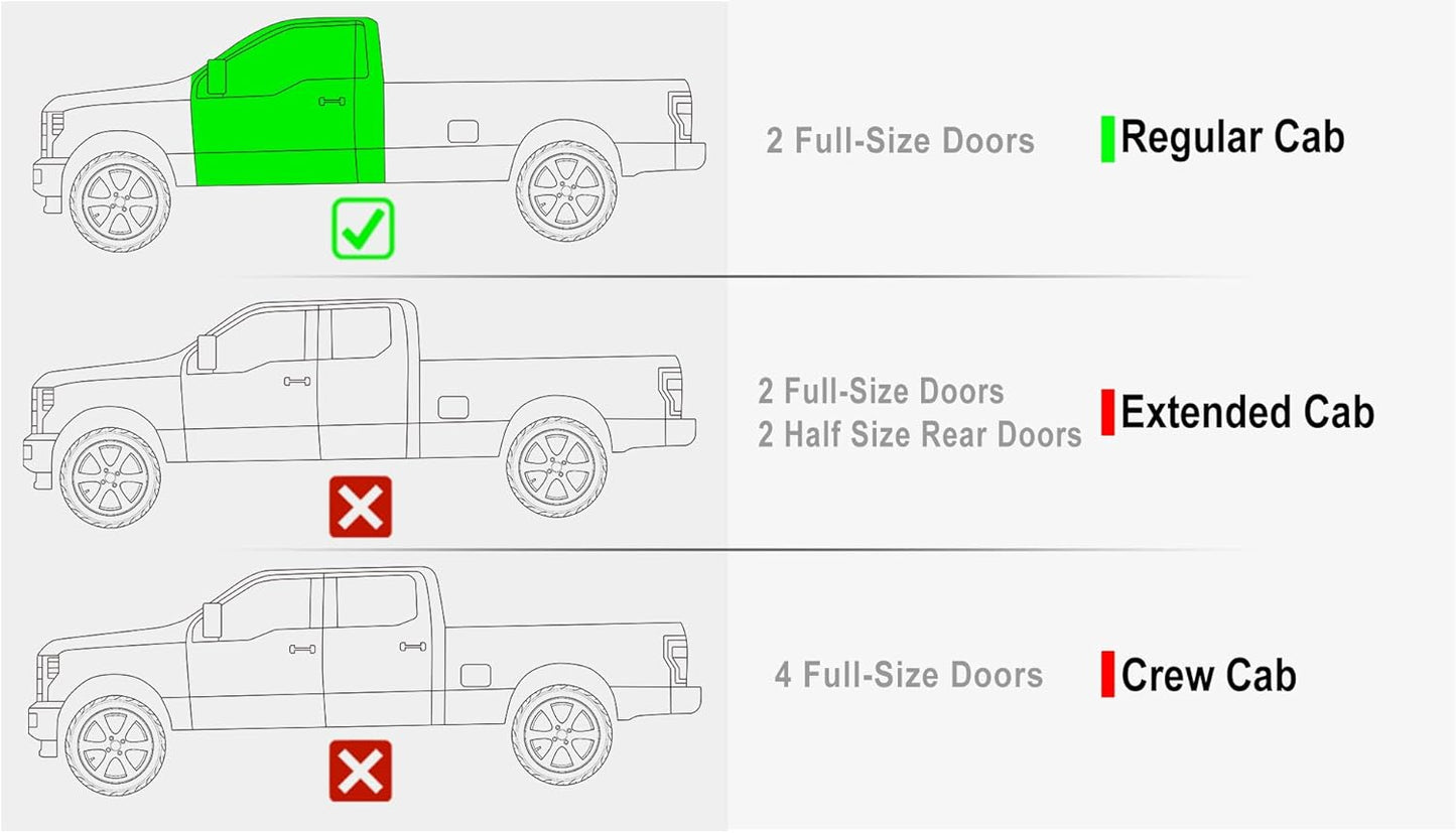 APS Wheel to Wheel Running Boards 6in Compatible with Ford F150 2015-2025 Regular Cab 6.5ft Bed & F-250 F-350 Super Duty 2017-2025 304 Stainless Steel (Nerf Bars Side Steps Side Bars)