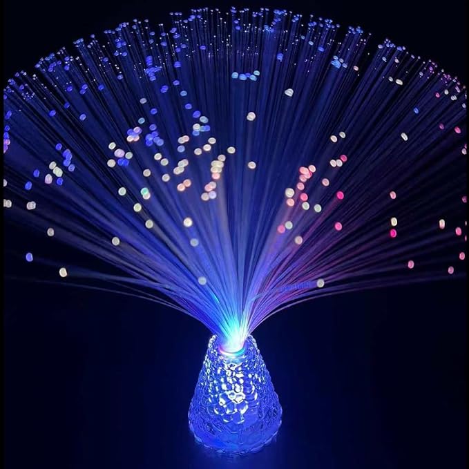 2pcs 14 inch Corded Fiber Optic Mood Novelty Lamps Lighting Lite with Color-Changing Crystals Base (2)