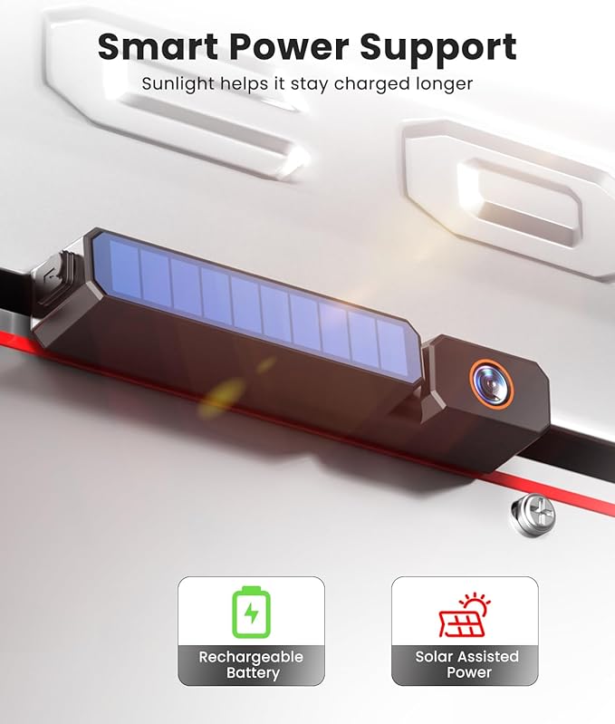 Solar Wireless Backup Camera: 7.2" 1080P Monitor, 2-Min DIY Installation, Dual Antennas, Split-Screen DVR Recording, IP69K Waterproof Reverse Camera for Car, Van, SUV, Truck, Trailer