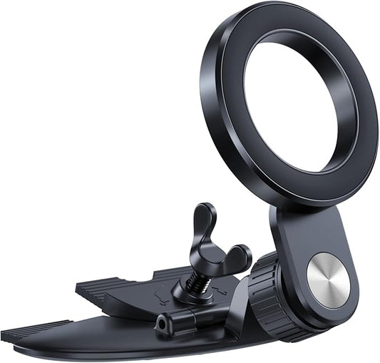 1Zero for Magsafe CD Phone Holder for Car [17 Strong Magnets] Magnetic CD Player Phone Mount, Hollow Socket CD Slot Phone Mount for iPhone 17 16 15 14 13 12 Series Pop Grip Ring Holder Magsafe Case