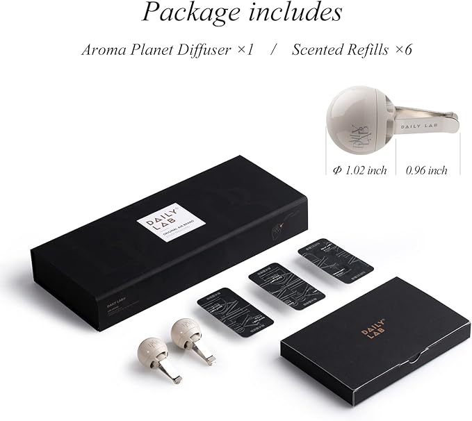 DAILY LAB Aroma Planet Car Perfume Air Freshener, 3 Scents Vent Clip, Luxe-in Accessories for Men Women, 45 Days Long-Lasting Car Scents