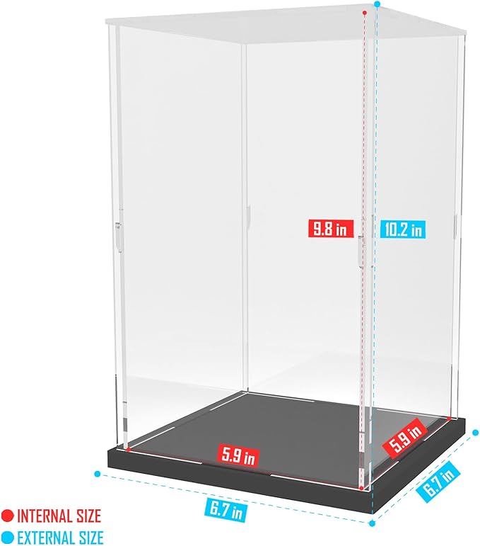 Choowin Acrylic Display Case for Lego Star Wars Helmet for Lego Captain Rex Helmet Thickened Clear Acrylic Display Cases for Collectibles Assemble Dustproof Display Box(Black Base)