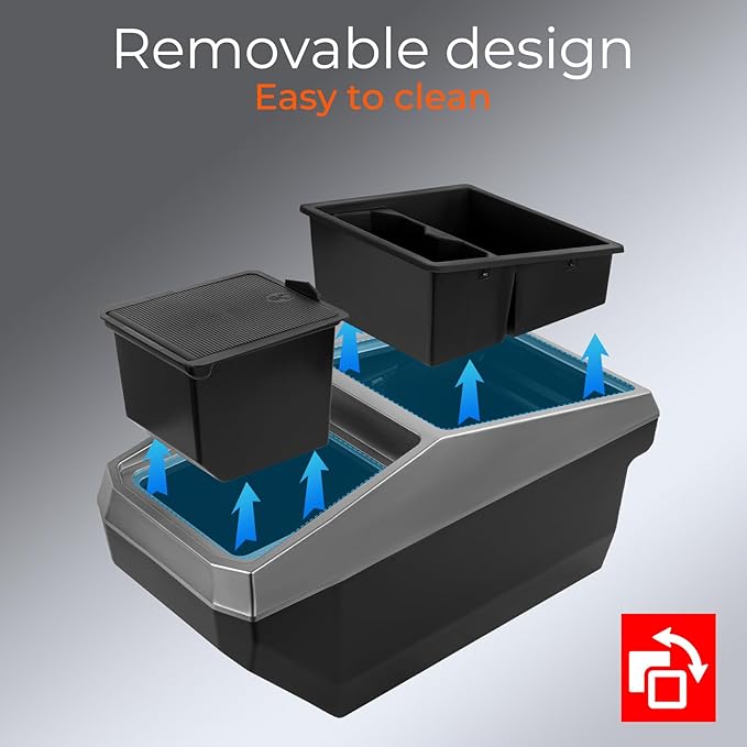 Floor Center Console Organizer for Tesla Cybertruck 2024 2025,Custom Fit Multifunctional Storage Box for 2024 2025 Cybertruck Accessories，Center Console Storage with Cup Holder