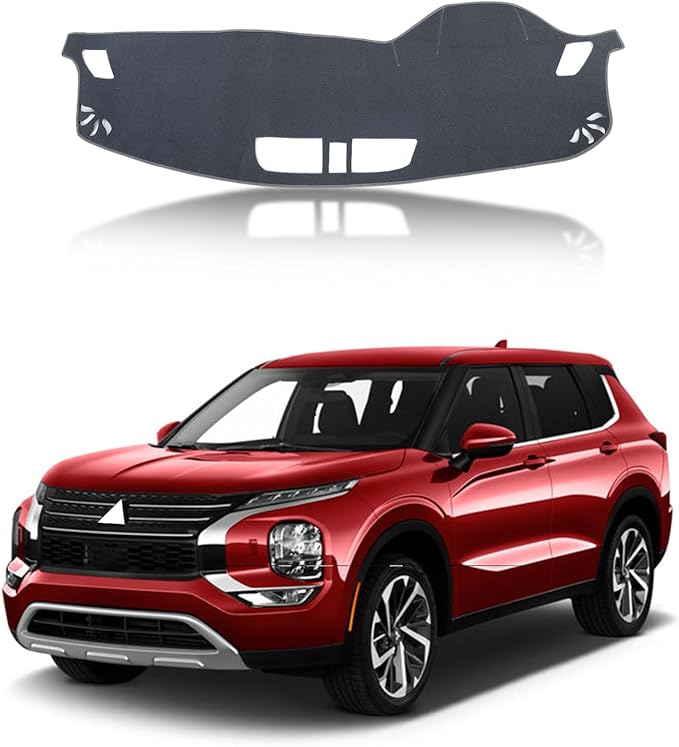 Dash Mat Dashboard Cover for M@itsubishi Outlander 2023 2024 Accessories, Dash Cover Mat Pad Carpet Non-Slip Dashboard Cover Mat Sun Protection (no HUD - Grey)