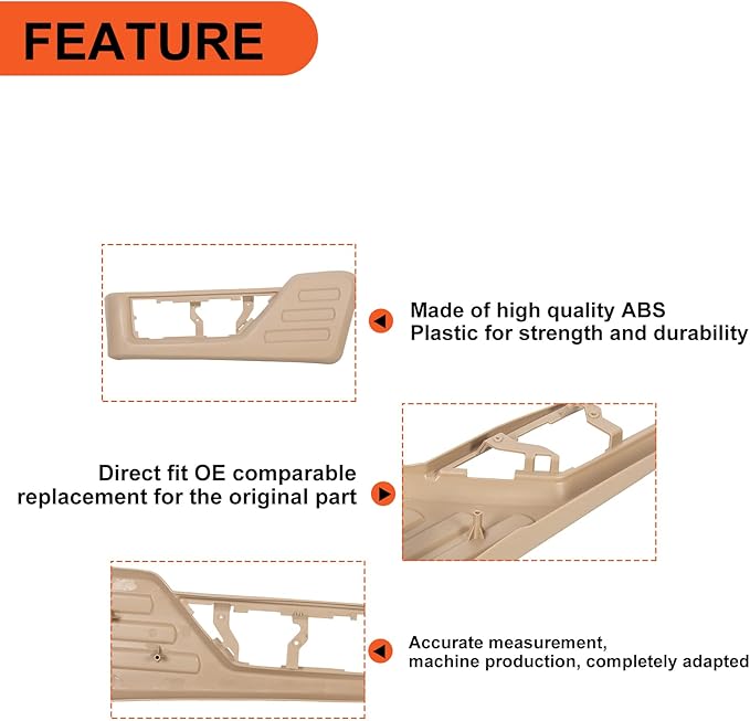ECOTRIC Tan Front Driver Seat Cushion Panel Trim Compatible with 2008-2010 Ford F250 F350 F450 F550 Super Duty Replacement for # 8C3Z-2562187-BB