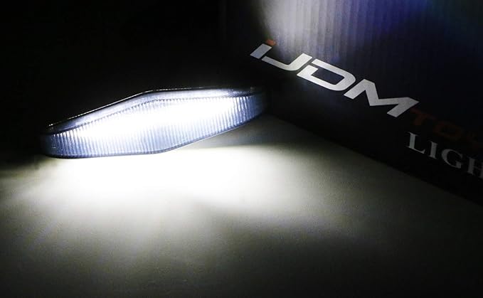 iJDMTOY 3pc Set Dark Smoked Lens Full LED Strip Front Grille Lighting Kit Compatible with 2014-up Toyota 4Runner, Includes (3) 24-SMD 6000K White LED Assy & Wiring Harness