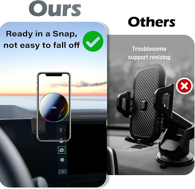 Car Phone Holder for 2025 2026 KIA Carnival/Carnival EV Accessories Apply to 12.3 Inch Touchscreen 15W Fast Wireless Charger Screen Fixed Clip HandsFree Cell Phone Mount 360° Rotation