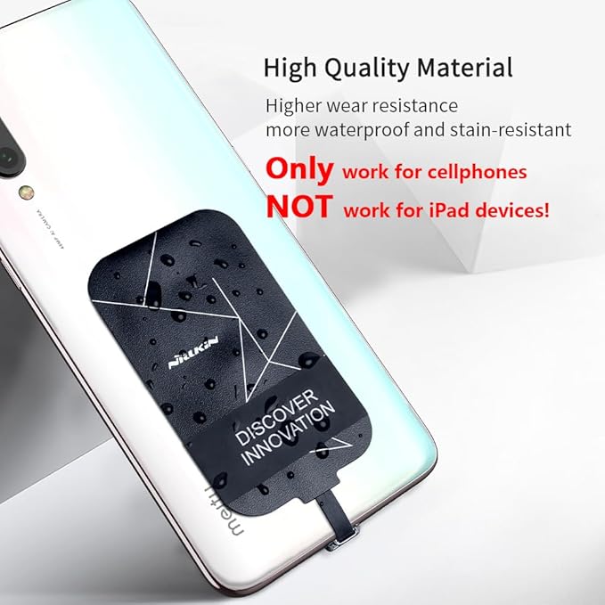 Nillkin Qi Receiver USB C, Thin Wireless Charging Receiver, Type C Wireless Charger Receiver for Galaxy A51/A20E/A20, Pixel 2 and Other Type-C Android Cell Phones(Short Version)