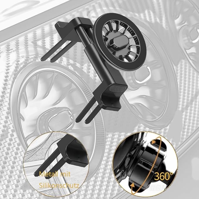 ICAILIN Round Air Vent Car Phone Mount, for Mercedes Benz (A/B/C/E/S-Class) & Jeep Wrangler (2007-2025 JL/JK/4XE/Gladiator), Compatible with MagSafe 20 Pieces of N52 Super Strong Magnets