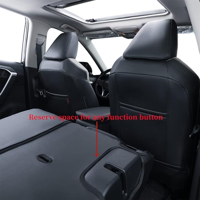 coverdream Custom Fit Seat Covers for Toyota RAV4 Limited,XLE,SE,Platinum,Adventure 2013 2014 2015 2016 2017 2018,Full Coverage Leather Seat Protector (Full Set,Black/Gray)