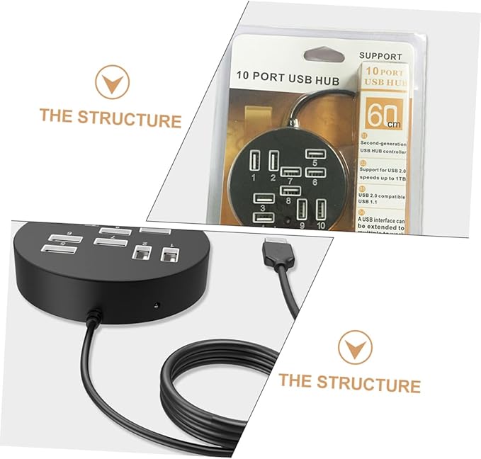 Artibetter Port USB Hub USB Port Expander Adapter for Laptop Accessories Compatible with Keyboard Mouse External Hard Drives Easy Connection for Gaming and Data Transfer