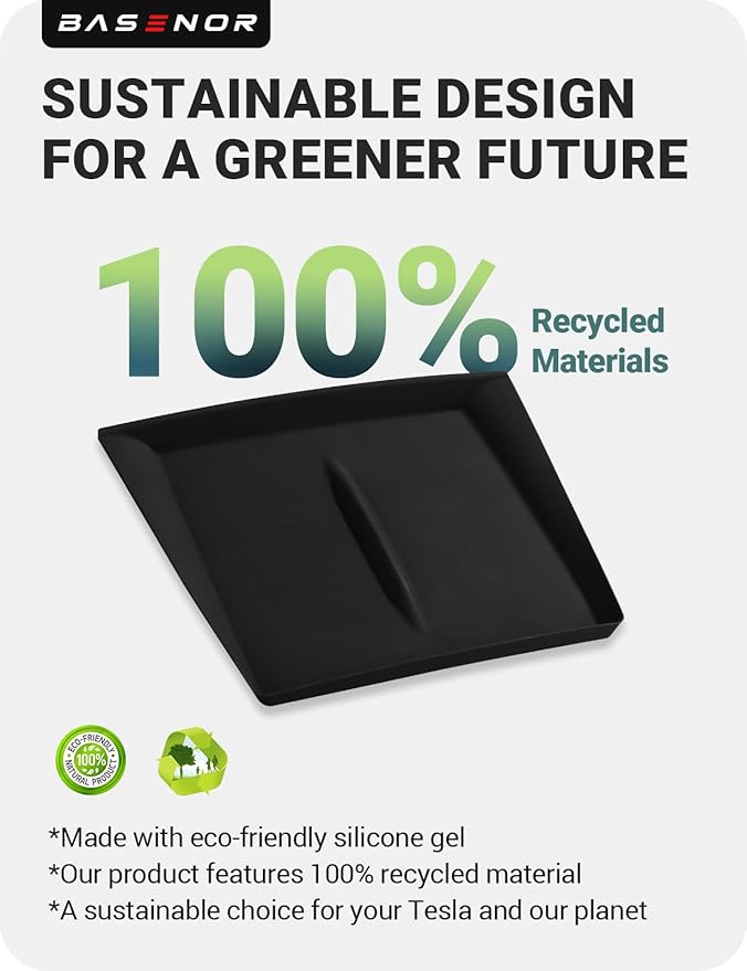 BASENOR 2026 Upgrade Center Console Wireless Charger Mat for 2024 2025 2026 Model 3 Highland Silicone Cover Wireless Charging Phone Pad [Proprietary Design] Interior Accessories