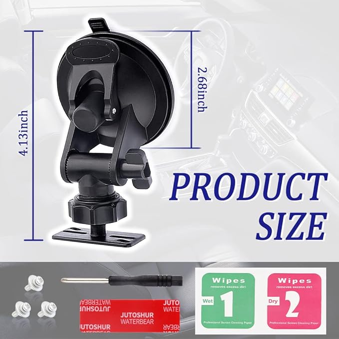 IHOTDER Dash Cam Mount - 360°Rotatable Portable Device Mount for Most Dash Cams & Rearview Cameras - Fits Car, Truck, SUV, RV, Van - Mini, Waterproof, Sturdy