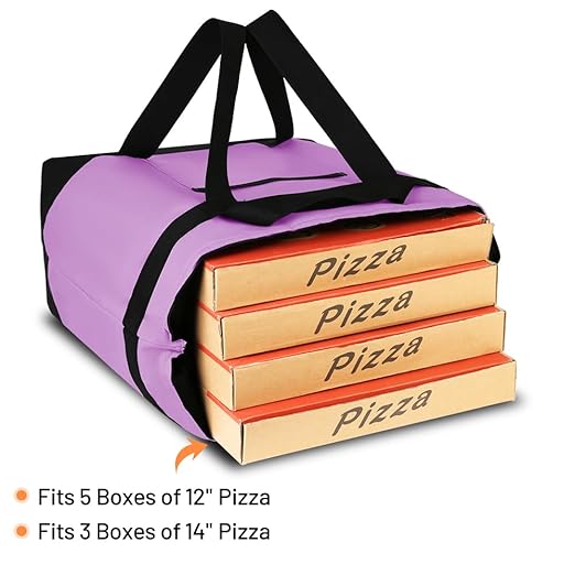 CIVJET Insulated Reusable Tote Bag for Grocery Shopping for Women/Men, Pizza/Food Delivery Bag to Keep Food Cold/Hot for Commercial Delivery Services, Cooler bags for Travel/Beach/Picnic, Lavender