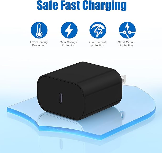 iPhone 17 16 15 Fast Charger Block and 10ft Type C to C Cable Cord Long, 20W USB C Charging Plug for Apple iPhone 17 Pro Max/17 Air/16 Pro Max/16/15 Pro/15 Plus/iPad Mini,Wall Power Adapter Cube Brick