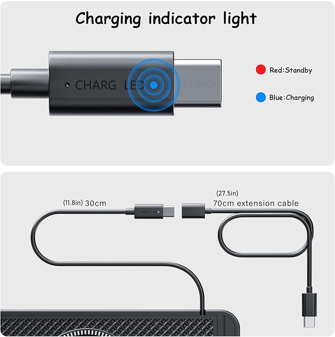 Cord‑Free Charging Pad for Mercedes Benz G Class 2000–2025, Fast Charging Mat Non Slip with USB C Cable Universal Auto Center Console Charger Phones Dashboard