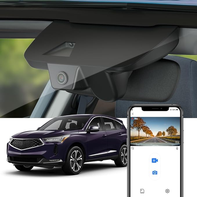 Fitcamx 4K Dash Cam Suitable for Acura RDX 2019-2026 (HD2-D4151), Integrated OEM Look, 2160P UHD Video Quality, Built-in WiFi & APP, Loop Recording, Gravity Sensor, Easy to Install, 64GB Card
