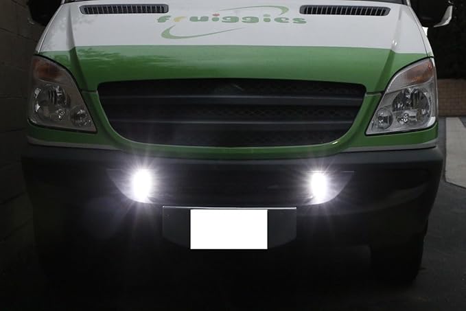 iJDMTOY Xenon White 3-Chipset High Power LED Daytime Running Light Kit Compatible with Behind The Grille or Lower Bumper Insert Area