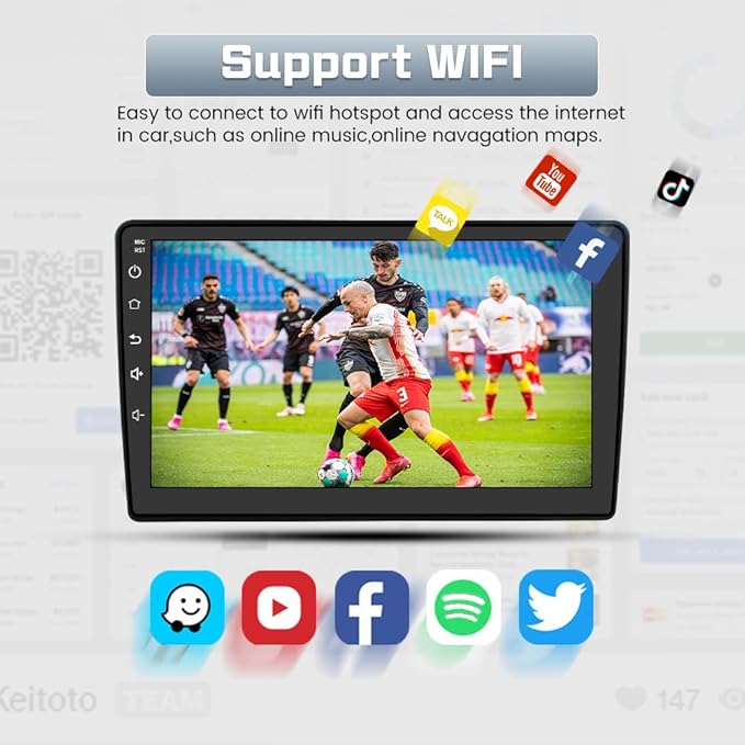 Car Radio Stereo Upgrade for Jeep Wrangler JK 2007-2018 Dodge Ram Android 13 with Wireless CarPlay Android Auto