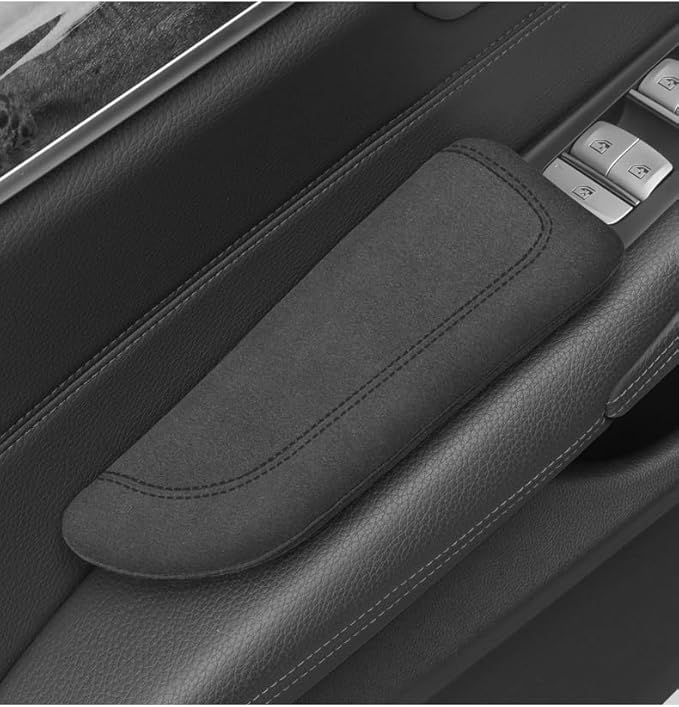 Italian Alcantara Style Fur Car Elbow Rest Pad - Universal Armrest & Knee Cushion - Thigh Support Comfort Pillow