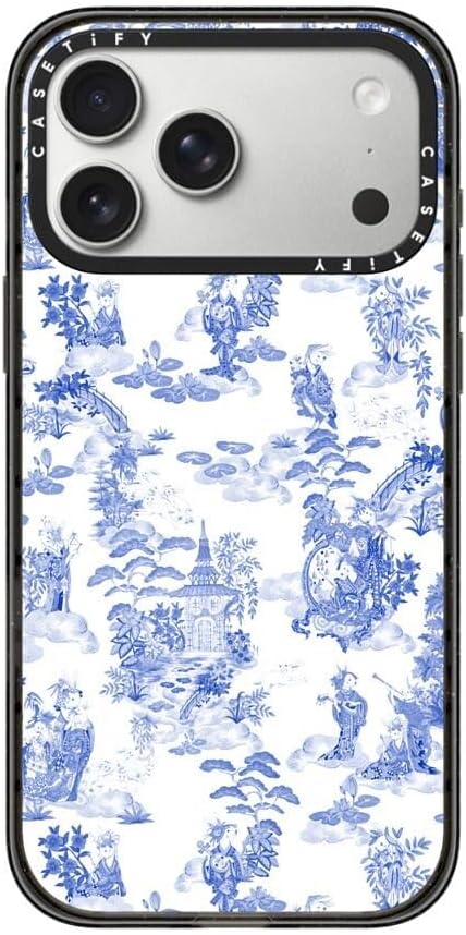 CASETiFY Impact iPhone 17 Pro Max Case [Slim/Compatible with Magsafe / 8.2 ft. 4X Military Grade Drop Protection] - Moon Caravan Toile - Clear Black