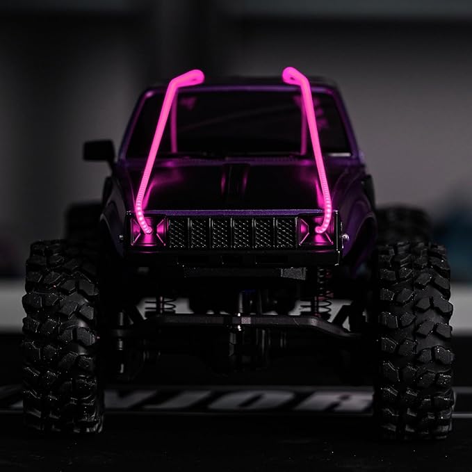INJORA RC LED Strip Lights Flexible Cuttable for TRX4M SCX24 1/24 1/18 Crawlers Upgrade(Pinkish Purple)