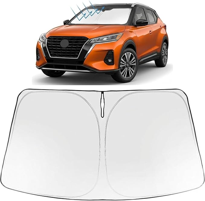 Proadsy Windshield Sun Shade for Kicks 2025-2026 Foldable Front Sunshade Protector Sun Visor Blocks UV Rays Keep Car Cooler Accessories