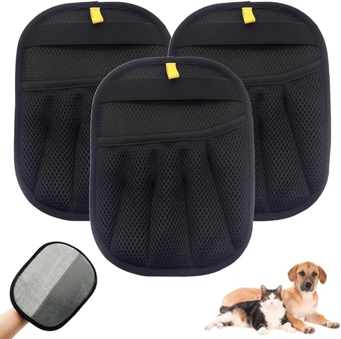 Pet Hair Remover Gloves, 2025 Upgrade Electrostatic Pet Hair Remover Gloves for Dog & Cat, Reusable Pet Grooming Glove