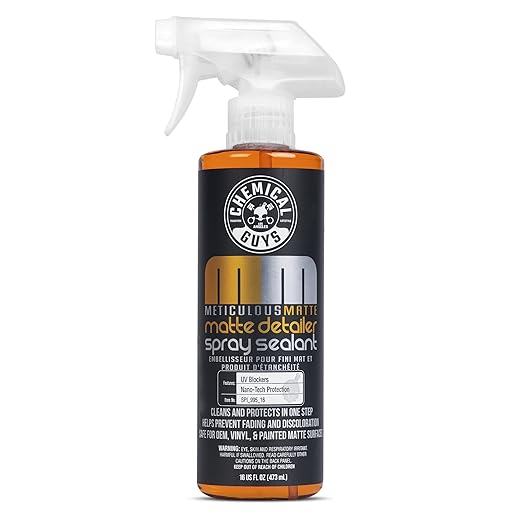 Chemical Guys Meticulous Matte Finish Detailer and Spray Sealant – Quick Detailer Spray for Satin and Matte Surfaces – Safe for Vinyl Wraps on Cars, Trucks & SUVs, 16 oz