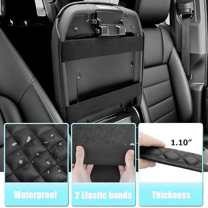 Center Console Armrest Cover for GMC Sierra & Chevy Silverado 2019-2025, Tahoe & Suburban & Yukon 2021-2025, Bucket Seat Thickened Arm Rest Cushion Pad, Anti-Scratch Full Protector Accessories