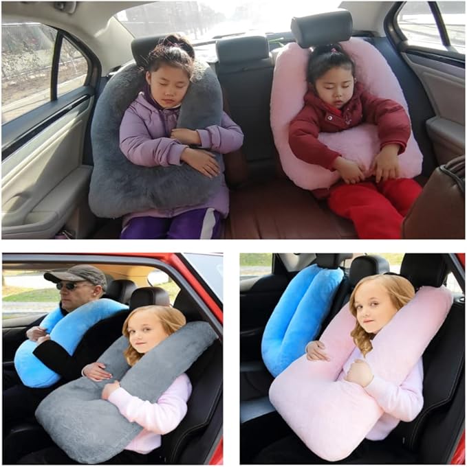 Travel Pillow Cushion for The Back Seat of Car Car Pillow for Kids A Sleeping Artifact Suitable for Long-Distance Travel of Adults and Children Travel Pillow for Kids Pink