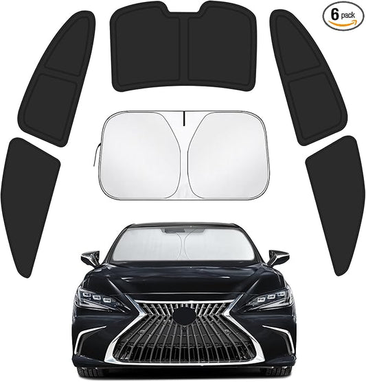 Car Window Shades Intended for Lexus ES 2018-2025, Privacy Window Covers 6PCS for Side, Rear & Windshield, Car Shield Sunshade for Privacy Protection, Heat Blocking, Camping and Parking