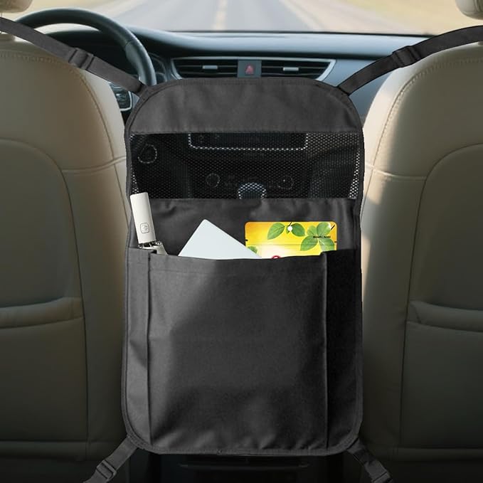 YoRise Seat Back Car Organizer, Large Capacity Oxford Fabric Car Storage Organizer with Pocket, Automotive Backseat Hanging Pet Barrier Protector Accessories for Document, Purse, Handbag (Black)