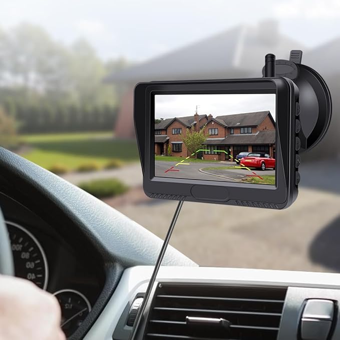 Wireless Revesing Camera with 5" Monitor Upgrade for Car Waterproof Backup Camera Digital Signal Wide View Night Vision System Back Up Cameras for 2014 Silverad Car Van SUV Truck Vehicles