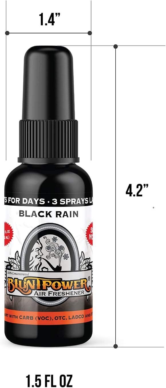 BluntPower (Black Rain, 1 Pack) Concentrated Odor Eliminator & Diffuser Oil - Room Deodorizer, Odor Eliminator, Air Freshener - Premium Oil Based Air Freshener