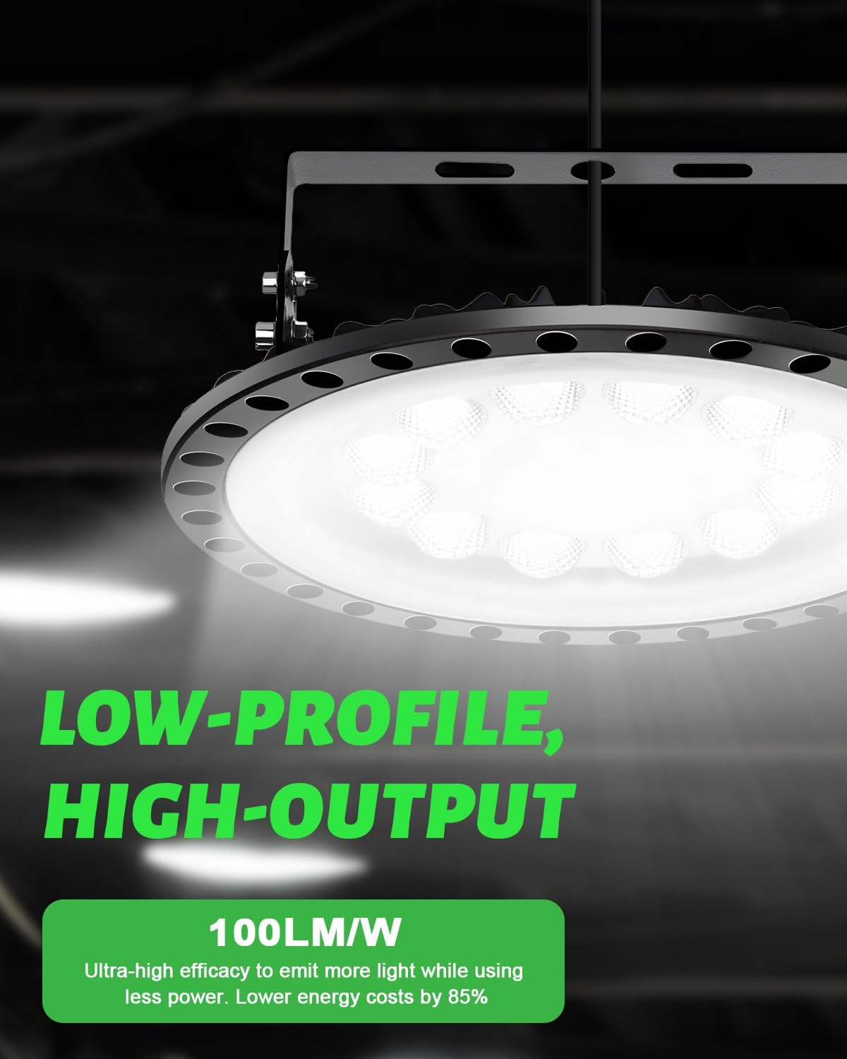 Viugreum High Bay LED Shop Lights, 100W UFO LED High Bay Light 10,000LM 120V LED High Bay Lights 5000K Daylight, Alternative to 450W MH/HPS for Garage Workshop Barn Factory Warehouse - 15 Pack