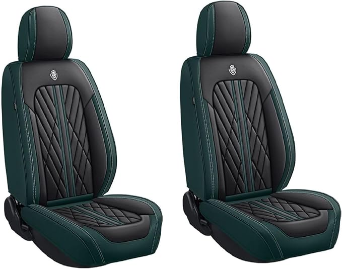 Premium Nappa Leatherette Car Seat Cover Set Custom Fit for Honda CR-V CRV 2000-2023 2024 2025 2026 Water-Proof Breathable Faux Leather Seat Cushion Protectors (Full Set 5 Seats,Black Green)